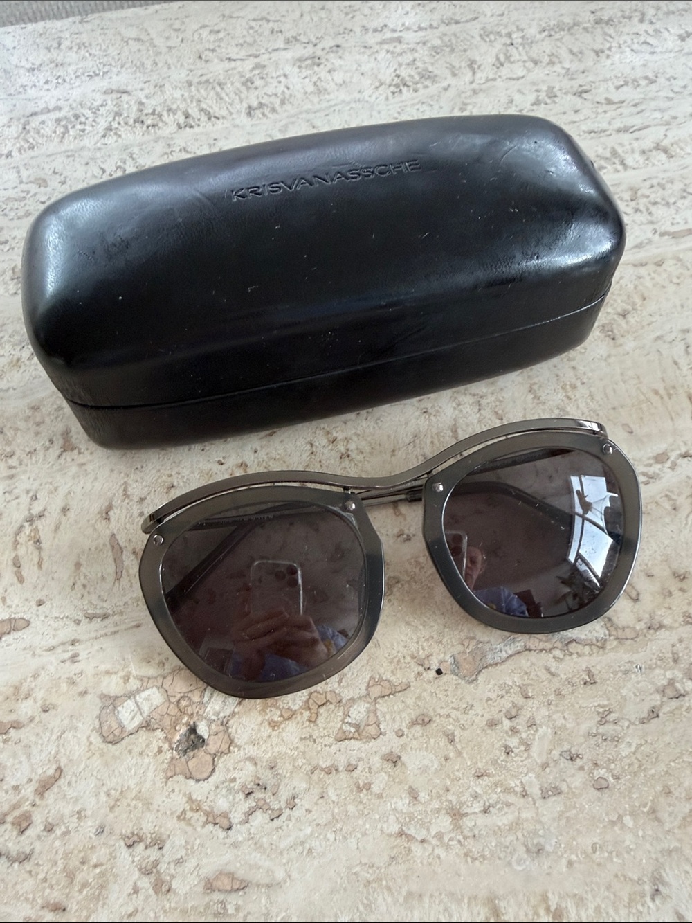 Dries Van Noten Black Round Men’s Sunglasses